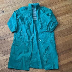 Vintage Woolrich Teal Long Raincoat in Large